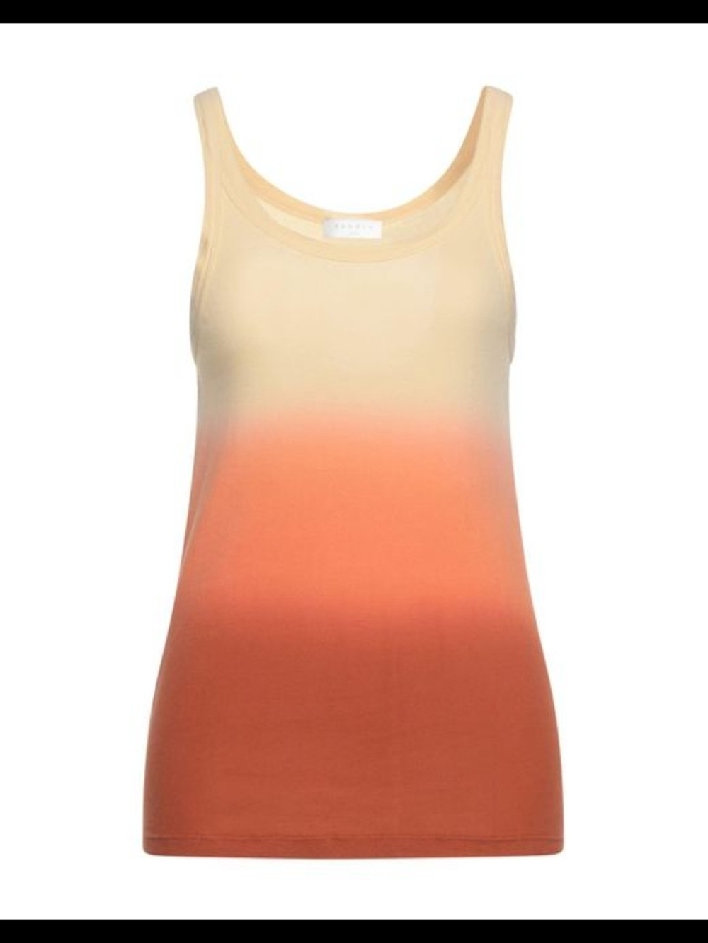 Sandro Paris Ombre Scoop Neck Tank Top in Cream and Orange $72 NWT